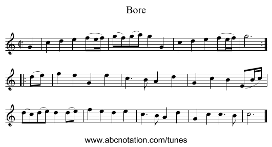 Bore - staff notation