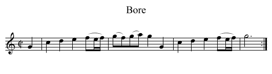 Bore - staff notation