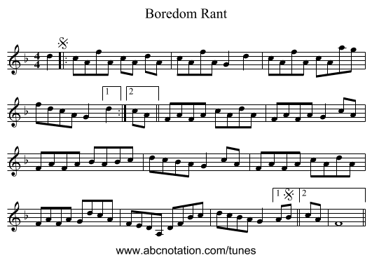 Boredom Rant - staff notation