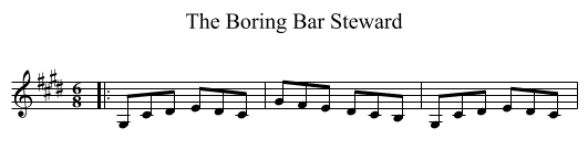 Boring Bar Steward, The  - staff notation