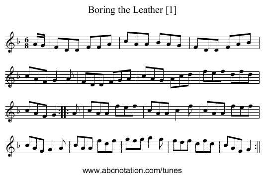 Boring the Leather [1] - staff notation