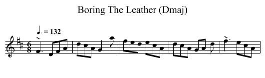 Boring The Leather (Dmaj) - staff notation