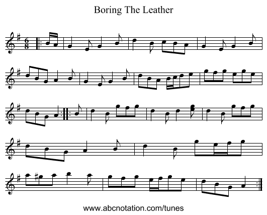 Boring The Leather - staff notation