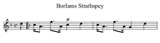 Borlams Strathspey - staff notation