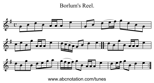 Borlum's Reel. - staff notation