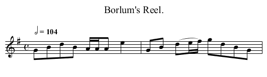 Borlum's Reel. - staff notation
