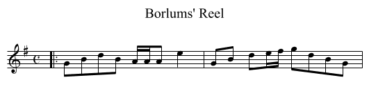 Borlums' Reel - staff notation