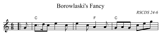 Borowlaski's Fancy - staff notation