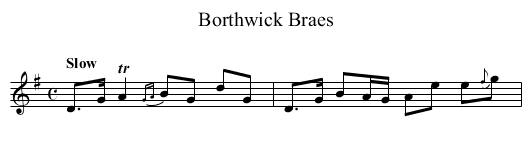 Borthwick Braes - staff notation