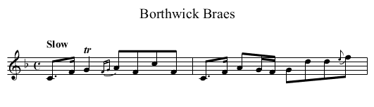 Borthwick Braes - staff notation