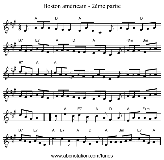 Boston américain - 2ème partie - staff notation