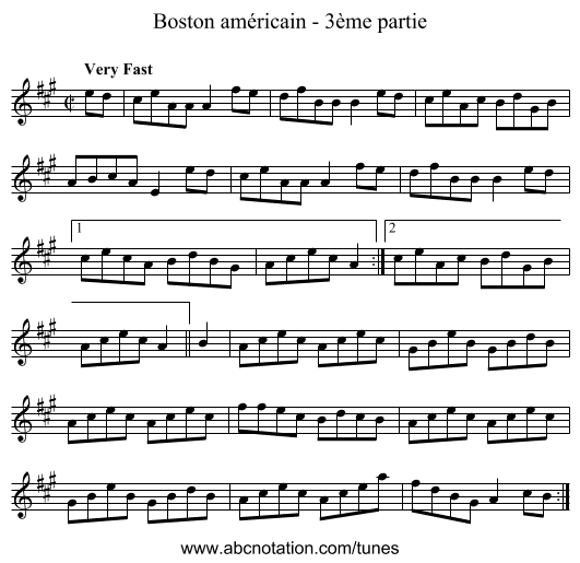 Boston américain - 3ème partie - staff notation