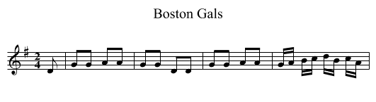 Boston Gals - staff notation