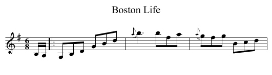 Boston Life - staff notation