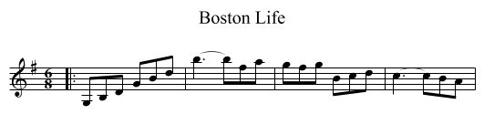 Boston Life - staff notation