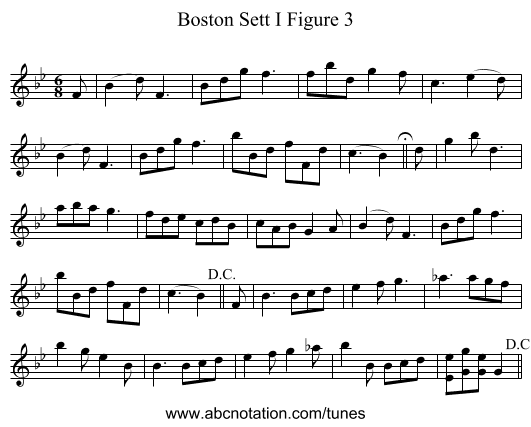 Boston Sett I Figure 3 - staff notation