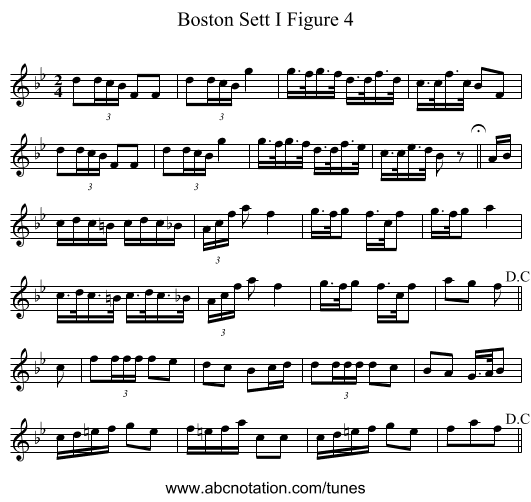 Boston Sett I Figure 4 - staff notation