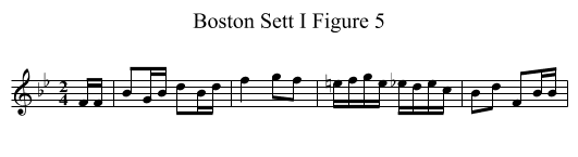 Boston Sett I Figure 5 - staff notation