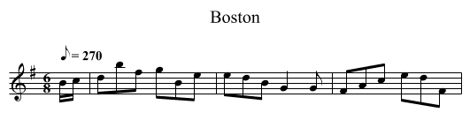 Boston - staff notation