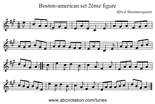 Boston-american set 2ème figure - staff notation