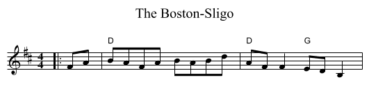 Boston-Sligo, The  - staff notation