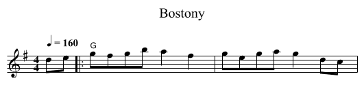 Bostony - staff notation