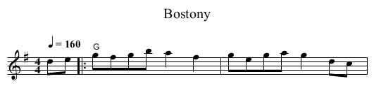 Bostony - staff notation