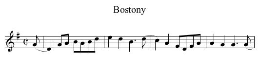 Bostony - staff notation