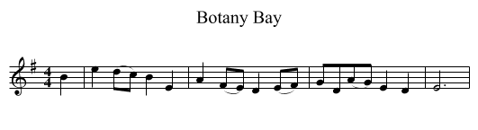 Botany Bay - staff notation