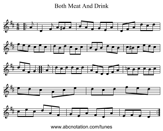 Both Meat And Drink - staff notation
