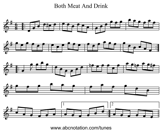 Both Meat And Drink - staff notation