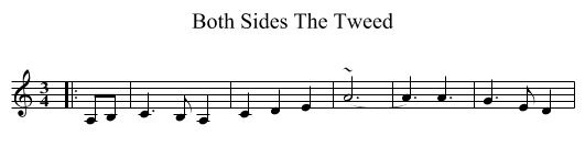 Both Sides The Tweed - staff notation