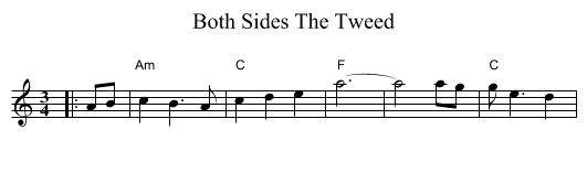 Both Sides The Tweed - staff notation