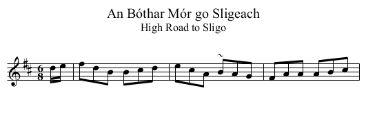 Bóthar Mór go Sligeach, An - staff notation