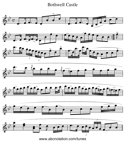 Bothwell Castle - staff notation