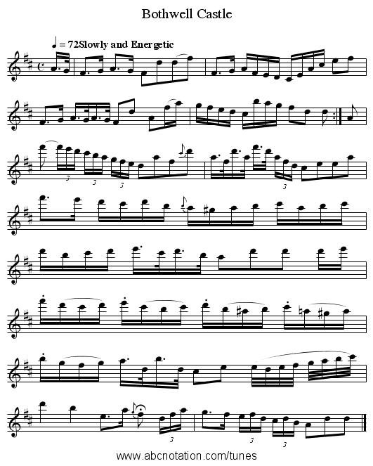Bothwell Castle - staff notation