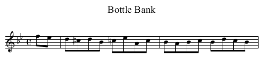 Bottle Bank - staff notation