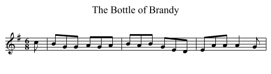 Bottle of Brandy, The - staff notation