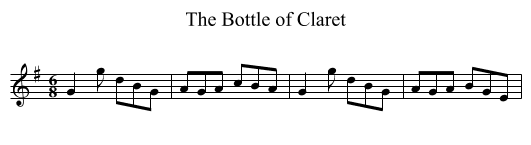 Bottle of Claret, The - staff notation