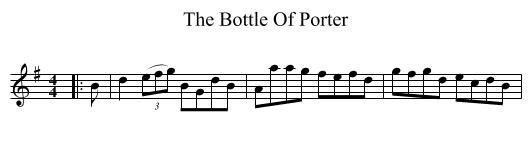 Bottle Of Porter, The  - staff notation
