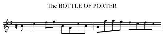 BOTTLE OF PORTER, The - staff notation