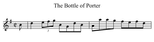 Bottle of Porter, The  - staff notation