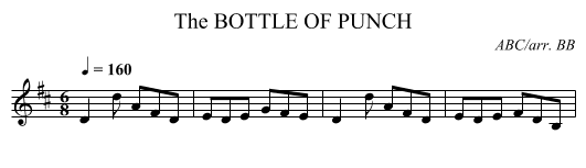 BOTTLE OF PUNCH, The - staff notation