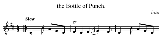 Bottle of Punch., the  - staff notation