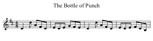 Bottle of Punch, The - staff notation