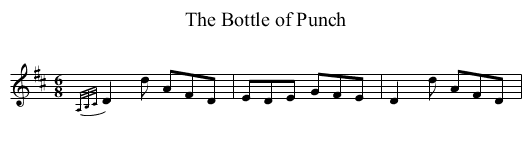 Bottle of Punch, The - staff notation