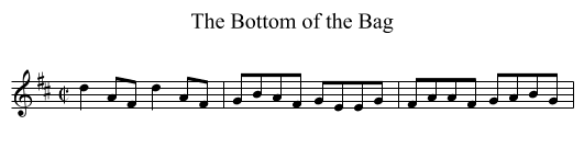 Bottom of the Bag, The - staff notation