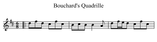 Bouchard's Quadrille - staff notation