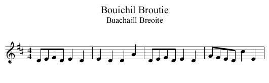 Bouichil Broutie - staff notation