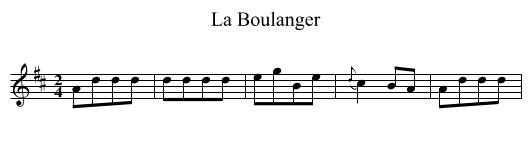 Boulanger, La - staff notation